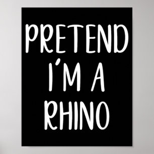 Affiche Déguisement de rhinocéros prétendu Halloween drôle