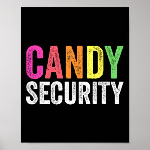 Affiche Déguisement de sécurité bonbons amusants pour Hall