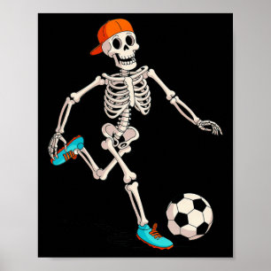 Affiche Déguisement d'Halloween de footballeur squelette 