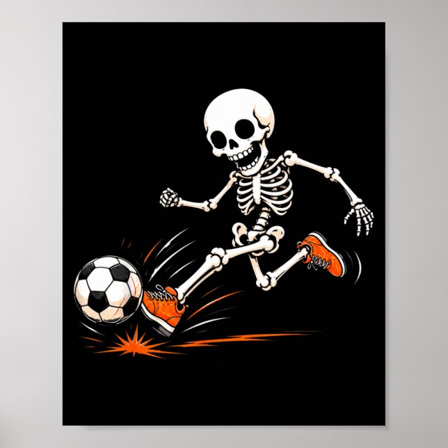 Affiche Déguisement d'Halloween foot squelette  (Devant)