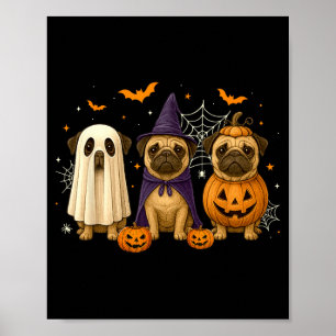 Affiche Déguisement drôle de Halloween de sorcière fantôme