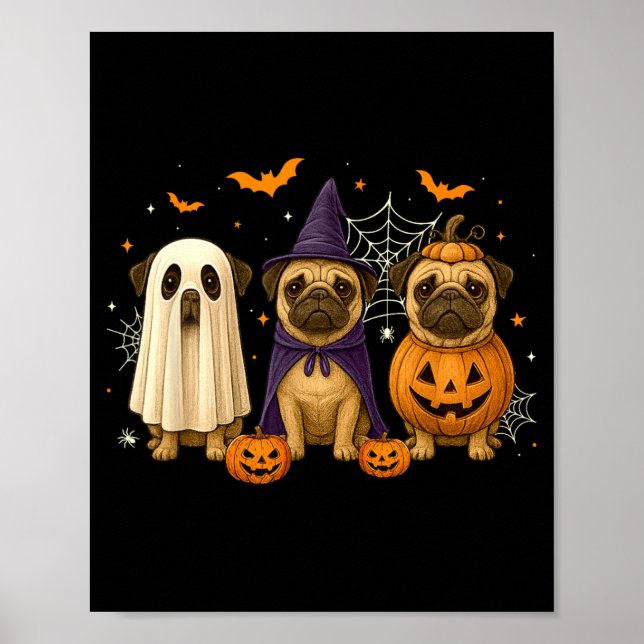 Affiche Déguisement drôle de Halloween de sorcière fantôme (Devant)