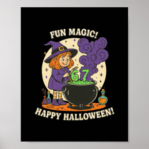 Affiche Déguisement drôle de sorcière Halloween 6 7 Mignon