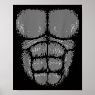 Affiche Déguisement drôle d'Halloween Gorille Singe Ventre