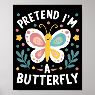 Affiche Déguisement drôle et paresseux de papillon pour Ha