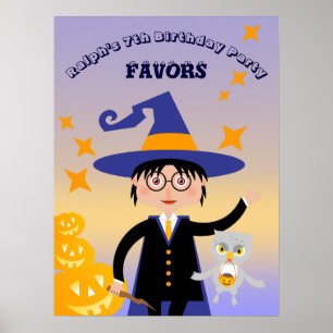 Affiche Déguisement Halloween Garçon Magicien Anniversaire