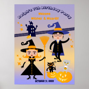 Affiche Déguisement Halloween Garçon Magicien Anniversaire