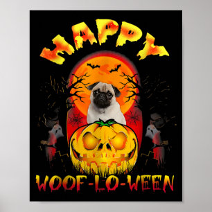 Affiche Déguisement Halloween Hommes Femmes Pug Chien Drôl