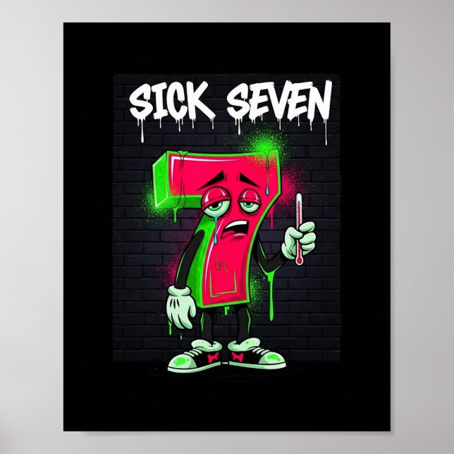 Affiche Déguisement Halloween Sick Seven 67 Meme Drôle Rét (Devant)
