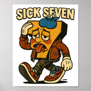 Affiche Déguisement Sick Seven 67 Halloween Drôle Six Sept
