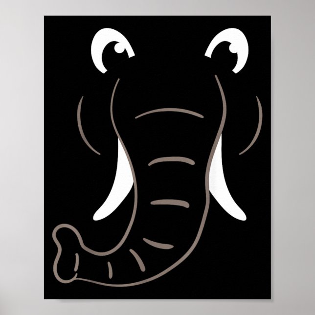 Affiche Déguisement Visage Éléphant Cadeau Facile pour Hal (Devant)