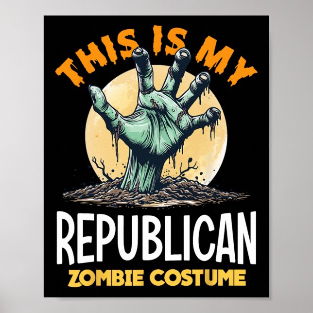 Affiche Déguisement zombie Halloween républicain coordonné (Devant)