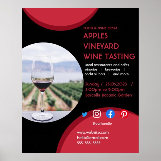 Affiche dégustation de vin caritatif vigne boisson aliment (Devant)