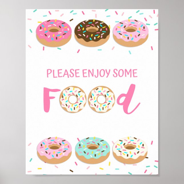 Affiche Dégustez Un Peu De Nourriture Pink Donut Sprinkt P (Devant)