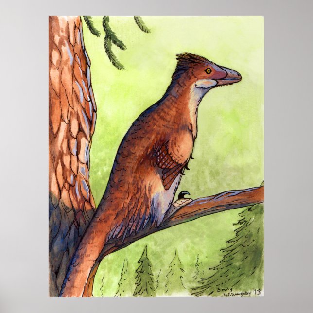 Affiche Deinonychus dans un arbre (Devant)