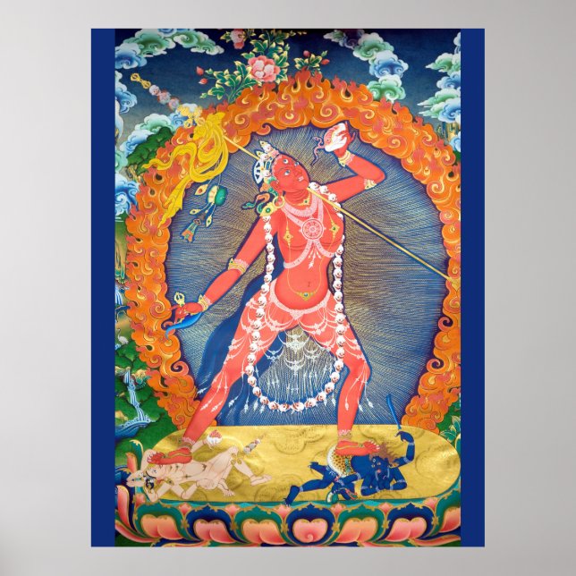 Affiche Déité bouddhiste tibétaine de Vajrayogini (Devant)