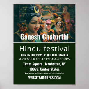 Affiche Deity God Statue, Hindu Event Publicité