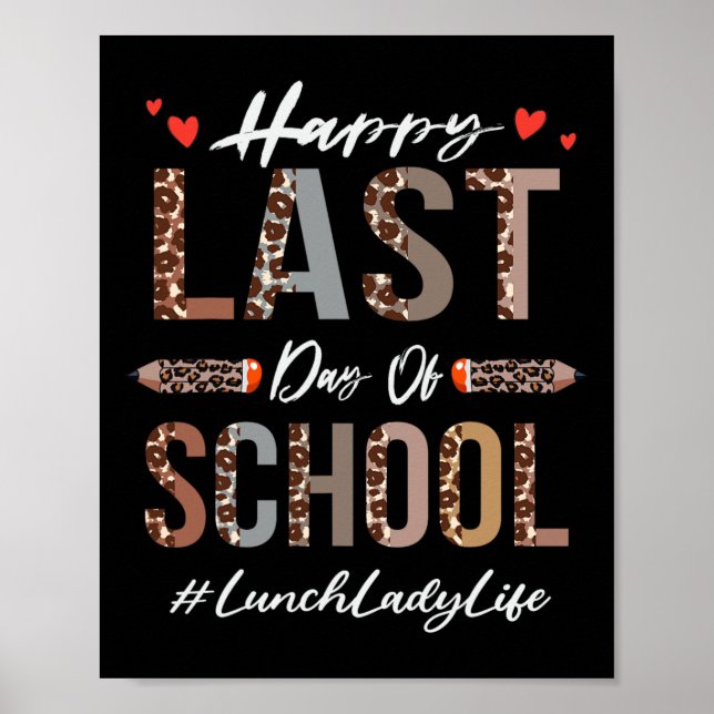 Affiche Déjeuner Dame Joyeux Jour Dernier De L'École Été D (Devant)