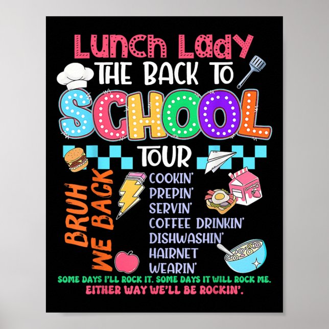 Affiche Déjeuner Dame Retour À L'École Tour Cafétéria Équi (Devant)