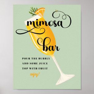 Affiche Déjeuner de mariage   Panneau de bar à Mimosa
