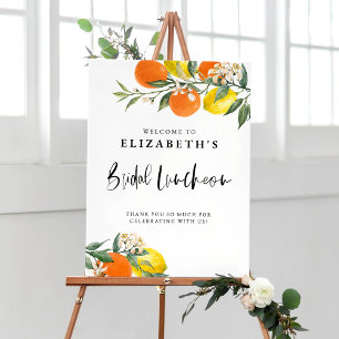 Affiche Déjeuner de mariée d'été avec orange botanique et 
