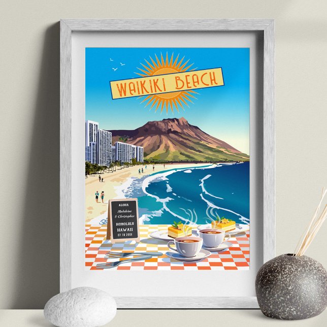 Affiche Déjeuner De Plage De Waikiki Modifiable Au Soleil  (Créateur téléchargé)