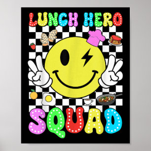 Affiche Déjeuner Héros Squad Retour À L'École Déjeuner Caf