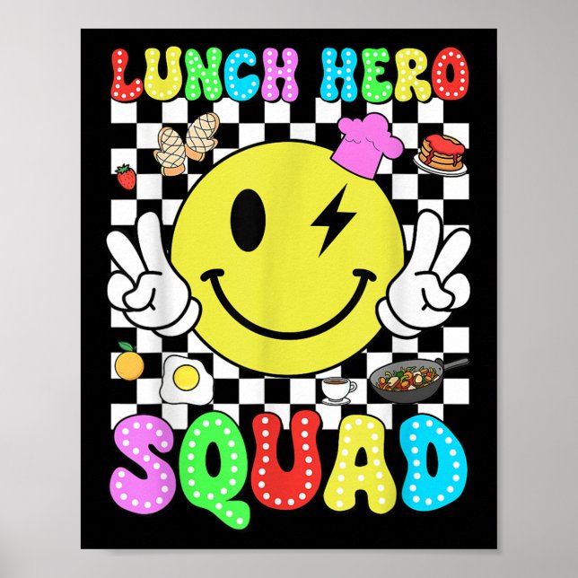 Affiche Déjeuner Héros Squad Retour À L'École Déjeuner Caf (Devant)