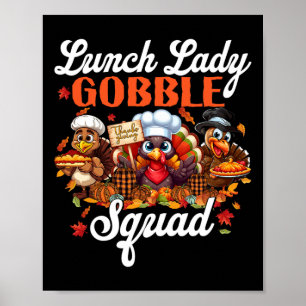 Affiche Déjeuner Lady Gobble Squad Turquie Citrouille heur