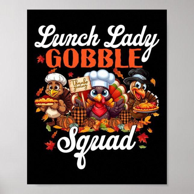 Affiche Déjeuner Lady Gobble Squad Turquie Citrouille heur (Devant)
