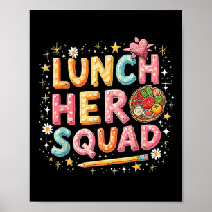 Affiche Déjeuner Lady Squad Déjeuner Hero Squad Preppy Ret