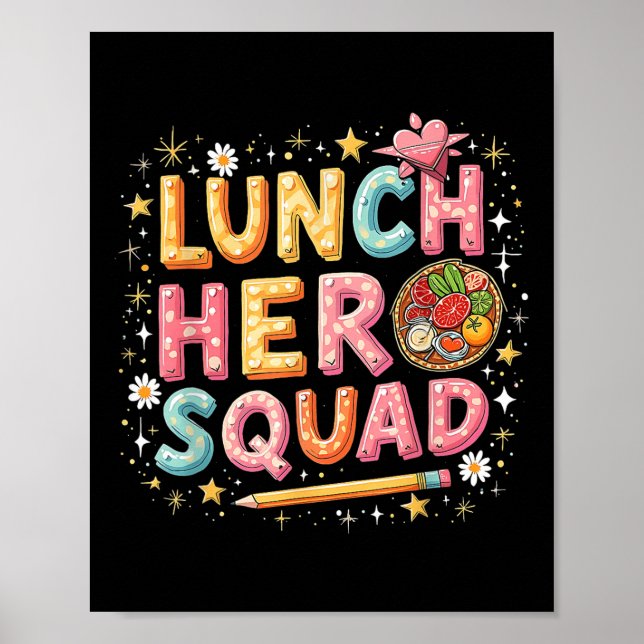Affiche Déjeuner Lady Squad Déjeuner Hero Squad Preppy Ret (Devant)