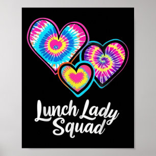 Affiche Déjeuner Lady Squad Tie Dye Hearts Cafétéria Perso