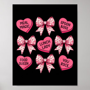 Affiche Déjeuner Lady Valentines Jour Coeur Coquette