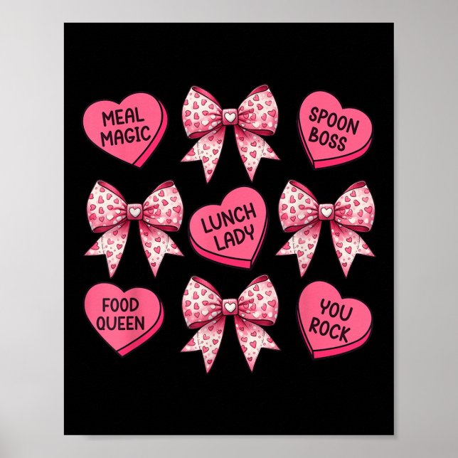 Affiche Déjeuner Lady Valentines Jour Coeur Coquette (Devant)