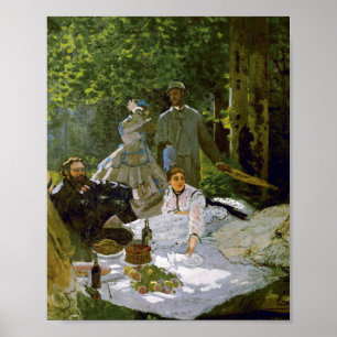 Affiche Déjeuner vintage sur l'Herbe Claude Monet