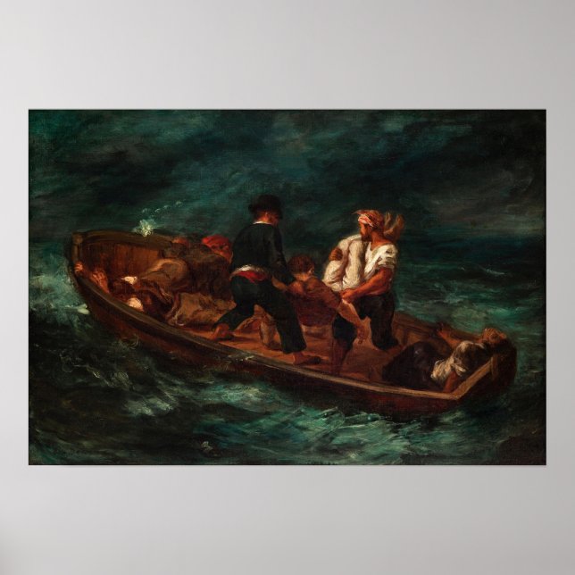 Affiche Delacroix - Après le naufrage 1840 (Devant)