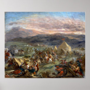 Affiche Delacroix - Botzaris Surprend Le Camp Turc A…