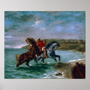 Affiche Delacroix - Chevaux Sortant De La Mer
