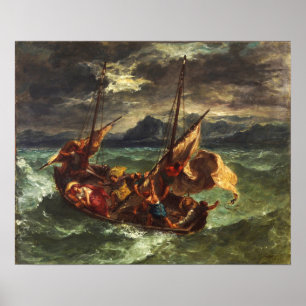 Affiche Delacroix - Christ Sur La Mer De Galilée