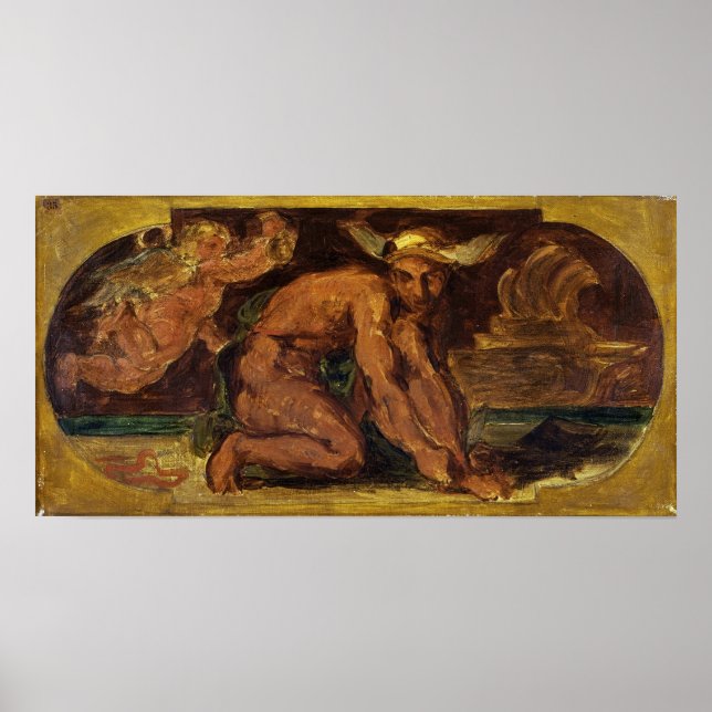 Affiche Delacroix - Croquis Mercure Pour Le Salon De La Pa (Devant)