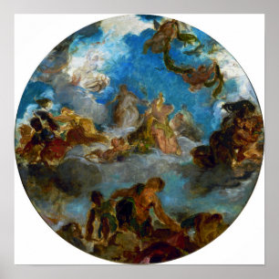 Affiche Delacroix - Esquisse pour La Paix Descend Sur Terr