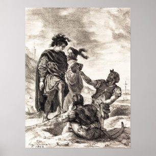 Affiche Delacroix - Hamlet Et Horatio Avant La Gravedi...