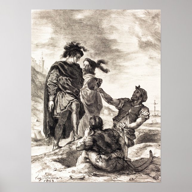 Affiche Delacroix - Hamlet Et Horatio Avant La Gravedi... (Devant)