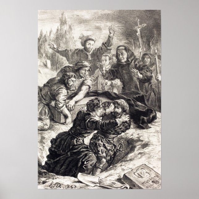 Affiche Delacroix - Hamlet Et Laertes Dans La Tombe De L'O (Devant)