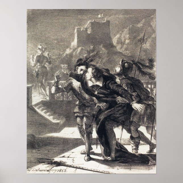 Affiche Delacroix - Hamlet Et Le Fantôme De Son Père (A... (Devant)