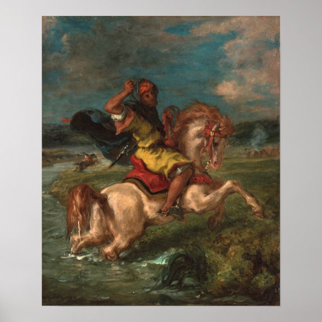 Affiche Delacroix - Horseman Traversant Une Ford (Devant)