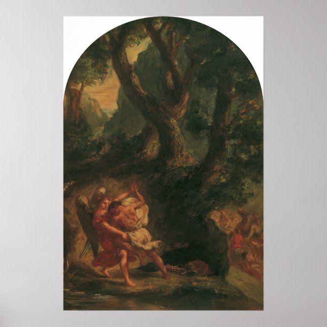 Affiche Delacroix - Jacob lutte avec l'ange (Devant)