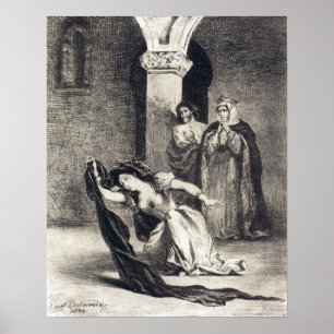 Affiche Delacroix - La Chanson D'Ophélie (Acte IV Scène V)