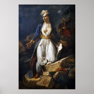 Affiche Delacroix - La Grèce Sur Les Ruines De Missolonghi